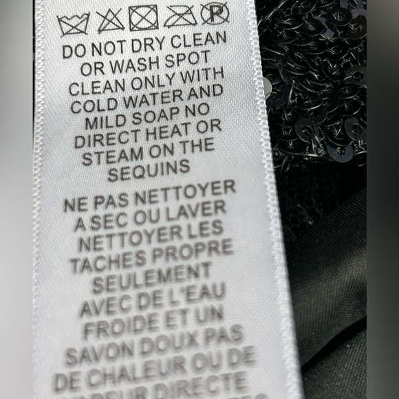 Aidan By Aidan Mattox Sleeveless Chiffon Blouson‎ Sequin Mini Dress US 2 Black - Picture 9 of 9